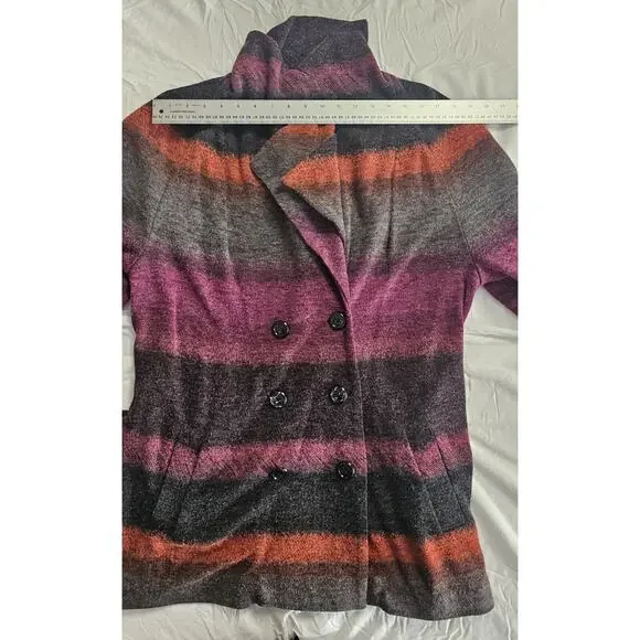 Tribal Double Breasted Striped Color Block Peacoat Size XL - Picture 11 of 15